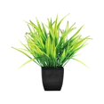 thumbnail image 1 of Artificial Greenery Potted Plant Decor With Black Square Pot And Grass Leaves - Faux Foliage Arrangement For Home Office Desk, Living Room Shelf, Bedroom Nightstand, Kitchen, 1 of 2