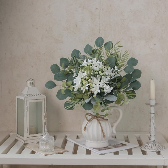 Artificial Greenery Stems Box Set with Faux Plants and Fake Flowers for DIY Bridal Bouquets Wedding Floral Arrangement Table Centerpieces Decoration (Sage Green)