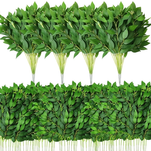 Artificial Greenery Stems Green 80 Count For DIY Wedding Home Decor