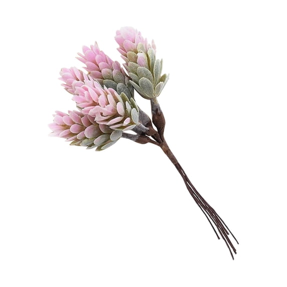 Artificial Greenery Stems Pink Faux Flower Stems for Vase Home Decor Spring Greenery Stems Christmas Decor 5.5X3 in