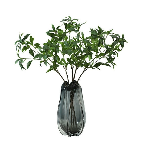 Artificial Greenery Stems Plants 33 Inch Fake Green 4 Branches Leaf for Vase Filler Garden Office Home Desk Decoration (Vases not included)
