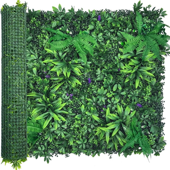 Artificial Greenery Wall Panels: 40'' x 120'' UV-Anti Faux Greennery Grass Wall Privacy Backdrop Fence Screen for Garden Fence Covering Privacy, Outdoor Indoor Home Decor