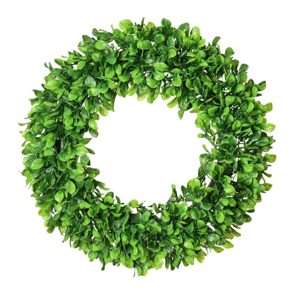 Artificial Greenery Wreath, Boxwood Wreath for Front Door, Hanging Home Decor Wreath, Artificial Boxwood Wreath, Front Door Wreath Artificial, Seasonal Holiday Wreath,35cm