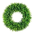 thumbnail image 1 of Artificial Greenery Wreath, Boxwood Wreath for Front Door, Outdoor Wreath Artificial, Spring Wreath for Porch, Window Wall Decor Wreath, Farmhouse Seasonal Wreath,45cm, 1 of 5