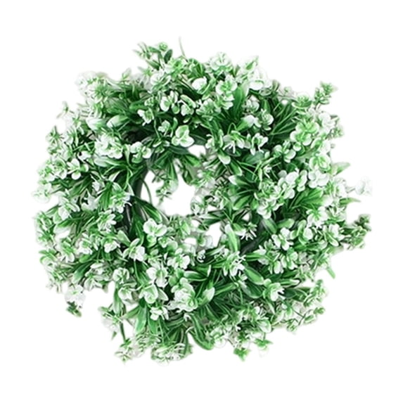 Artificial Greenery Wreath - White Faux Moth Orchid Wreath, Decorative for Living Room Garden Front Door Home Decor