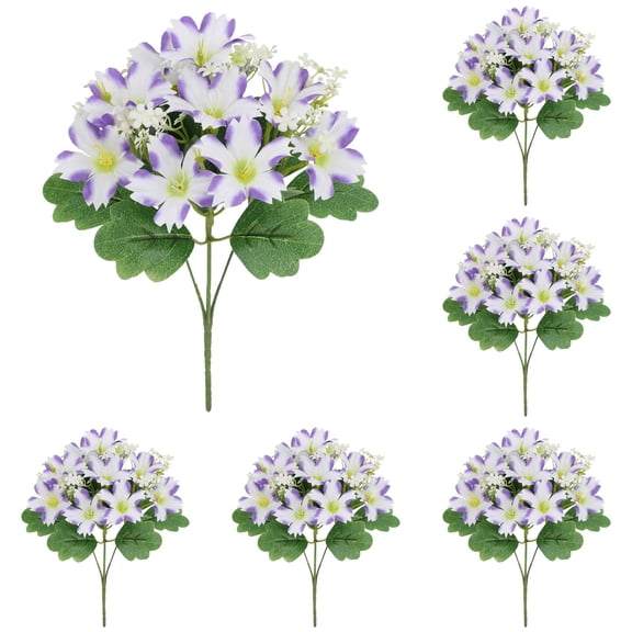 Artificial Greenery for Wedding Centerpiece, Realistic Bouquet for Home Decor, Winter Vase Fillers, Light Violet (5 Pcs)