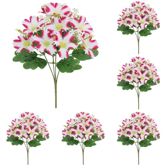 Artificial Greenery for Wedding Centerpiece, Realistic Bouquet for Home Decor, Wooden Roses, Hot Pink (5 Pcs)