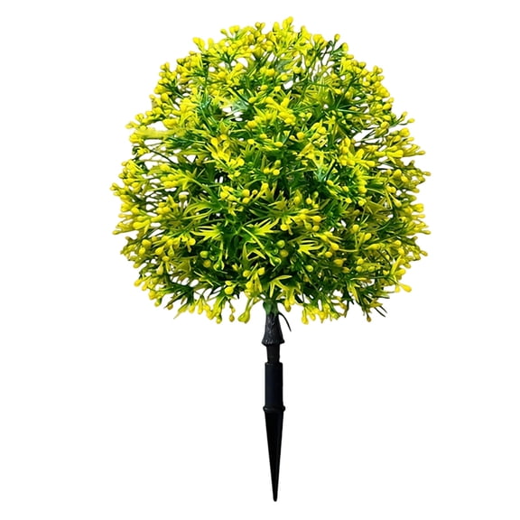 Artificial Ground Stake Tree 16.5 Inch Lifelike Outdoor Garden Decoration for Yard Lawn Landscaping Low Maintenance Greenery for Patios Flower Beds Pathways No Watering or Sunlight Needed Green