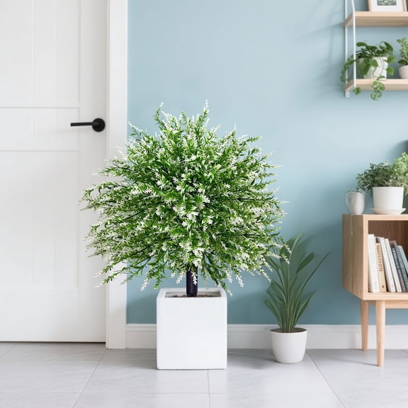 Artificial Ground Studded Greenery Bush – Realistic Plastic Shrub Plant for Home Garden Outdoor Courtyard Balcony Patio Decor, Maintenance-Free Faux Green Plant Decoration