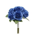 thumbnail image 1 of Artificial Hand-crafted classic Rose bouquet-Royal Blue, 1 of 1