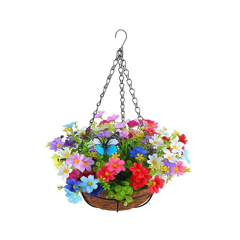 Artificial Hanging Baskets,Flower Basket, Silk Chain Hanging Basket DIY