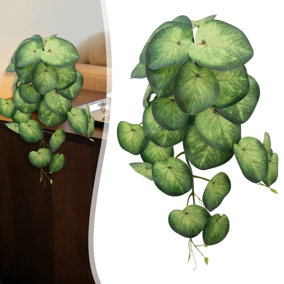 Artificial Hanging Begonia Vine Round Leaf Faux Greenery Trailing Plant For Indoor Wall Balcony Patio Decor