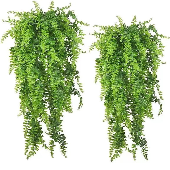 Artificial Hanging Fern Vine, Artificial Ferns for Outdoors, Fake Hanging Ferns, Hanging Ferns for Outdoors, Fake Greenery Wall Decor Plant, Realistic Trailing Fern for Home, Garden Decoration 1Pcs