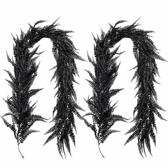 Artificial Hanging Ferns Garland, Spring Garland, Fake Vines, Hanging Plant, Fake Moss, Artificial Vines For Outdoor Indoor Home Garden Decoration, Party Table Wall Decoration,2Pcs