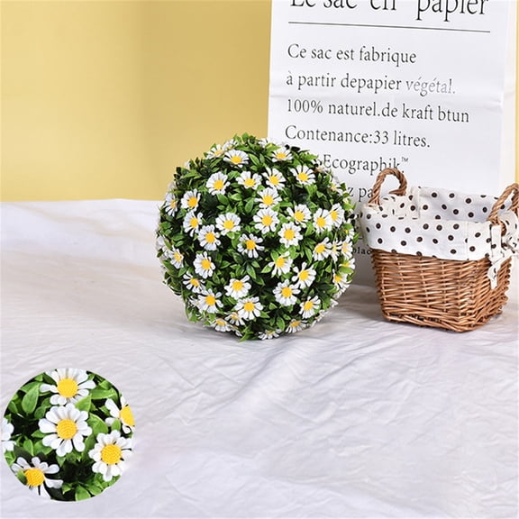 Artificial Hanging Flower Ball Greenery Ceiling Decoration Faux Floral Sphere for Wedding Party Home Garden Arch Indoor Outdoor Decor,hanging flower ball,White,11.81 in