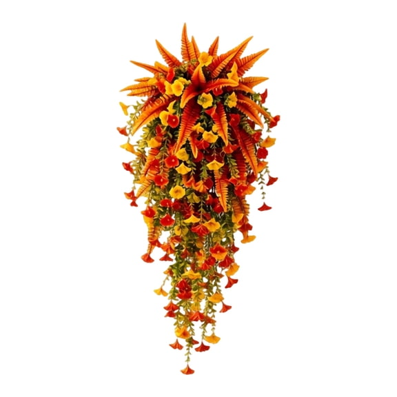 Artificial Hanging Flower Vine Fall Autumn Decor for Home Wedding Indoor Outdoor Orange 29.53 in