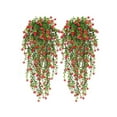 thumbnail image 1 of Artificial Hanging Flower Vines 2 Pack, Fake Chlorophytum Spider Plant for Outdoor Indoor Decor, UV Resistant Greenery for Patio Fence Wall, 6 Feet Each, 1 of 5