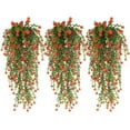 thumbnail image 1 of Artificial Hanging Flowers, 3Pcs Fake Eucalyptus Vine Faux Flower Greenery Garland Plastic Plants for Indoor Outdoor Wall Garden Party Decor, 1 of 7