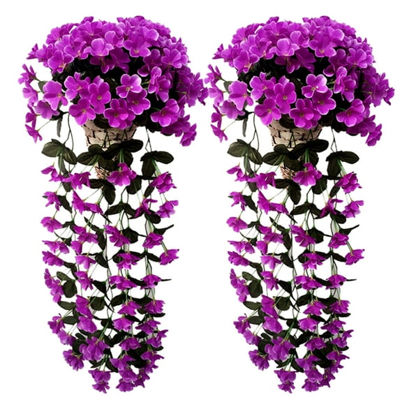 Artificial Hanging Flowers Artificial Violet Vine Hanging Plants Artificial for Home Room Garden Wedding Indoor Outdoor Decoration