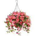 thumbnail image 1 of Artificial Hanging Flowers Basket,Fake Hanging Plant,4 Packs Faux Flower Daisies Coconut Lining Hanging Baskets for Patio Garden Porch Deck Decoration(Red), 1 of 5