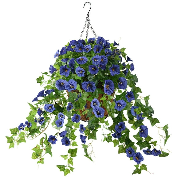 Homsunny Artificial Silk Blue Hanging Flowers Bouquet