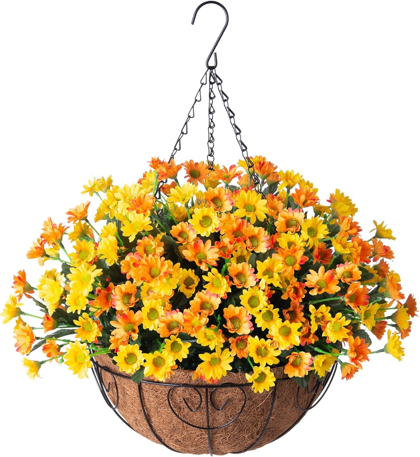Artificial Hanging Flowers in Basket for Patio Garden Porch Deck Spring ...
