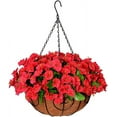 Artificial Hanging Flowers in Basket, Silk Flower with 12 inch Flowerpot Centerpieces ,Fake