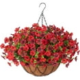 thumbnail image 1 of Artificial Hanging Flowers Basket for Faux Plants Outdoor Spring Summer Decoration UV Resistant Fake Flowers for Patio Balcony Farmhouse Decor, 1 of 6