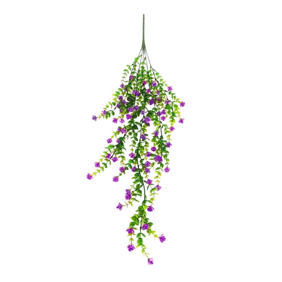 Artificial Hanging Flowers - Dark Violet Fake Vine Plant For Wedding Decor, Garden Arrangements, Indoor Outdoor Wall Hanging, Home Decoration
