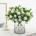 thumbnail image 1 of Artificial Hanging Flowers, Fake Hanging Flowers for Decoration, Simulated Rose Artificial Flowers Bouquet Handheld Flower Wall for Home Wedding Garden Indoor Outdoor Desk Decor 30cm White, 1 of 8