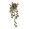 Artificial Hanging Flowers Outdoor - UV Resistant Violet Wisteria & Petunias for Porch, Garden & Wedding Decor - Silk Spring Flower Garland