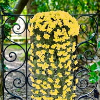 Artificial Hanging Flowers for Outdoors, Fake Hanging Plants for Outdoor, UV Resistant Faux Flowers, Silk Petunia Without Basket for Home Planter Porch Patio Decoration, Yellow 31In