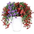 thumbnail image 1 of Artificial Hanging Flowers for Outdoors Faux Plants for Spring Summer Decoration,4 Bundles UV Resistant Realistic Silk Violet Flowers Indoor Outside Garden Porch Patio Balcony Yard Farmhouse, 1 of 7