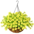 thumbnail image 1 of Artificial Hanging Flowers for Outdoors Spring Decoration,Faux Silk Chrysanthemum,Hanging Planters in inch Coconut Lining Basket for Home Outside Porch Decor(Rose Red), 1 of 5