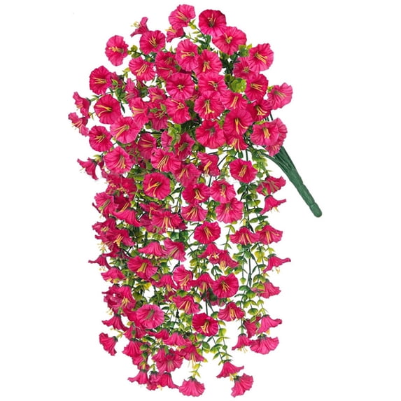 Artificial Hanging Flowers for Outdoors Spring Summer Faux Flowers UV Resistant Fake Plants Eucalyptus Realistic for Outside Home Indoor Planter Porch Garden Yard Decor