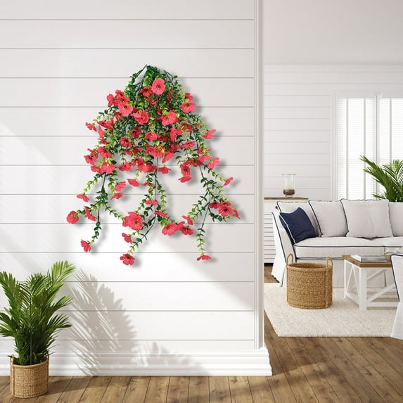 Artificial Hanging Flowers Plant Vine Faux Flowers for Garden Yard Porch Patio Wedding Wall Home Outdoor Decoration/Violet Artificial Flowers-Flower Arrangement Home Artificial Flowers Wall Hanging