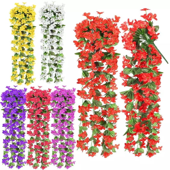 Artificial Hanging Flowers Vine Plant Home Garden Decor Outdoor Indoor