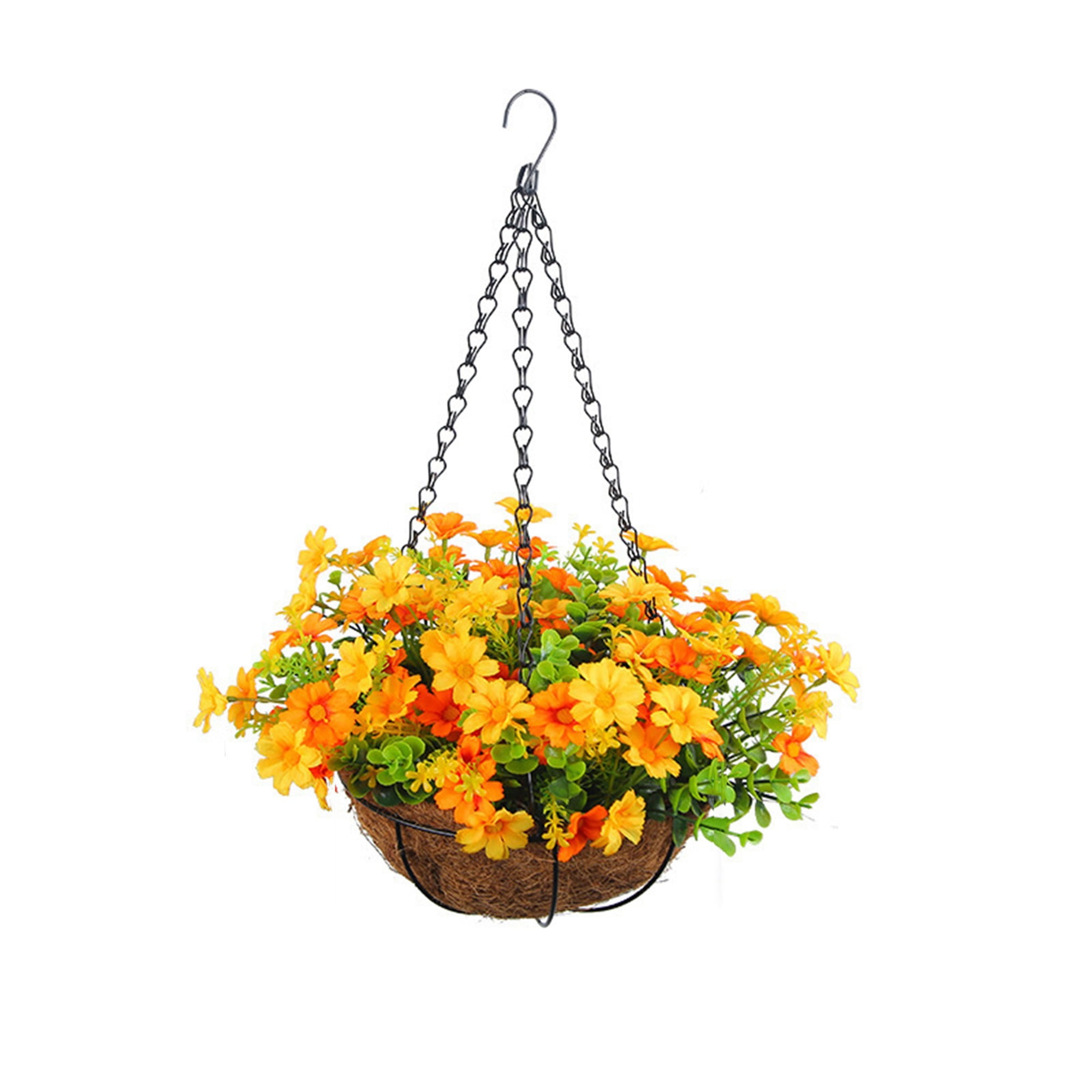 Artificial Hanging Flowers in Basket Fake Silk Flowers in Basket Chain