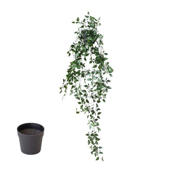 Artificial Hanging Ivy Plant 22 Inch, Artificial Greenery Garland With Pot For Wall Decor, Faux Pothos Leaves For Bedroom Living Room Indoor Outdoor, Maintenance Free Boho Accent