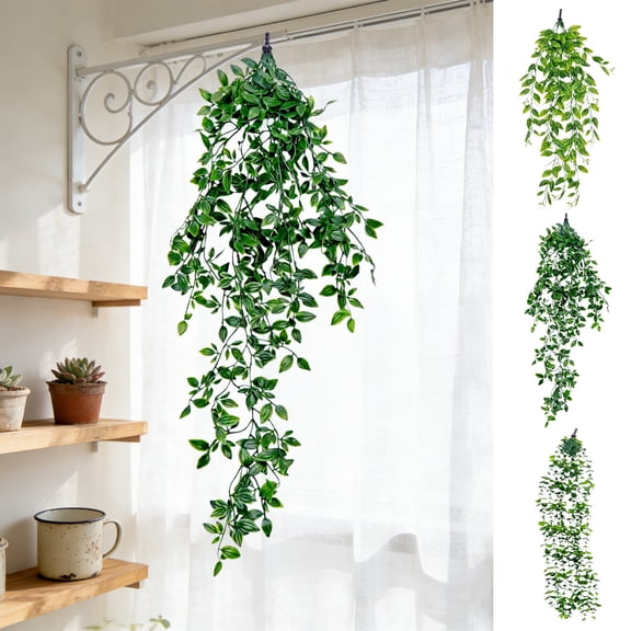 Artificial Hanging Ivy Vines – Fake Trailing Greenery Plants for Wall, Room, Balcony, Patio, Wedding and Party Indoor Outdoor Decoration