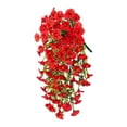 thumbnail image 1 of Artificial Hanging Morning Glory Flowers, 2025 New Durable Silk Morning Glory Faux Flowers, Wall Wisteria Hanging Basket Plants for Wedding Corridor Yard Gardens Porches (1, Red), 1 of 4