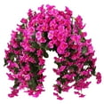 thumbnail image 1 of Artificial Hanging Morning Glory Vines 20-Inch Faux Silk UV Resistant Trailing Flowers for Outdoor Indoor Décor, Purple Red, Artificial Plants and Flowers, 1 of 8