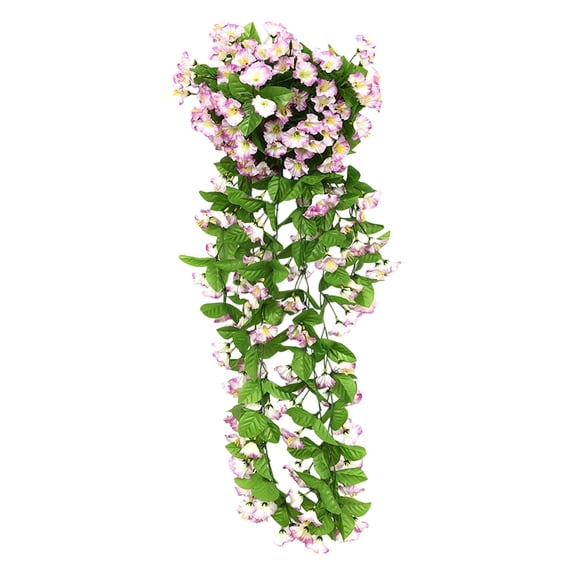 Artificial Hanging Morning Glory Vines, Faux Trailing Flower Garlands, Silk Floral Stems, Outdoor Fade Resistant Floral Hangings, Artificial Trumpet Flower Vines for Garden Wedding Outdoor