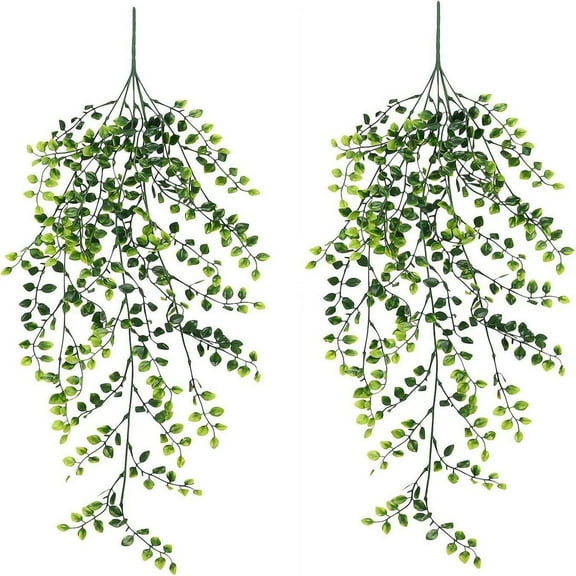 Cadodis Artificial Ivy Hanging Vine 2 Pack – Lifelike Faux Greenery with 3-Lobe Leaves for Wall, Shelf & Home Decor, No Maintenance Indoor Fake Plant