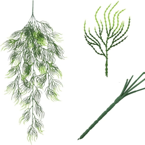 Cadodis Artificial Fishtail Pothos Vine Hanging Plants 4Pack  – UV Resistant Faux Vines for Porch, Wall & Indoor Outdoor Decor, Lifelike Fake Greenery