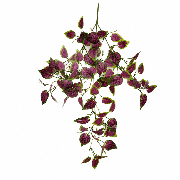 Artificial Hanging Plant, Fake Hanging Vine 100cm, Faux Greenery, Lifelike Purple Perilla No-upkeep for Wall, Fence, Patio, Home, & More