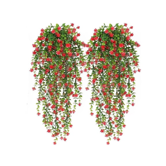 Artificial Hanging Plants – 2 Pack String of Pearls Plant Artificial Hanging Plants Unpotted Fake Plants for Bedroom Aesthetic F