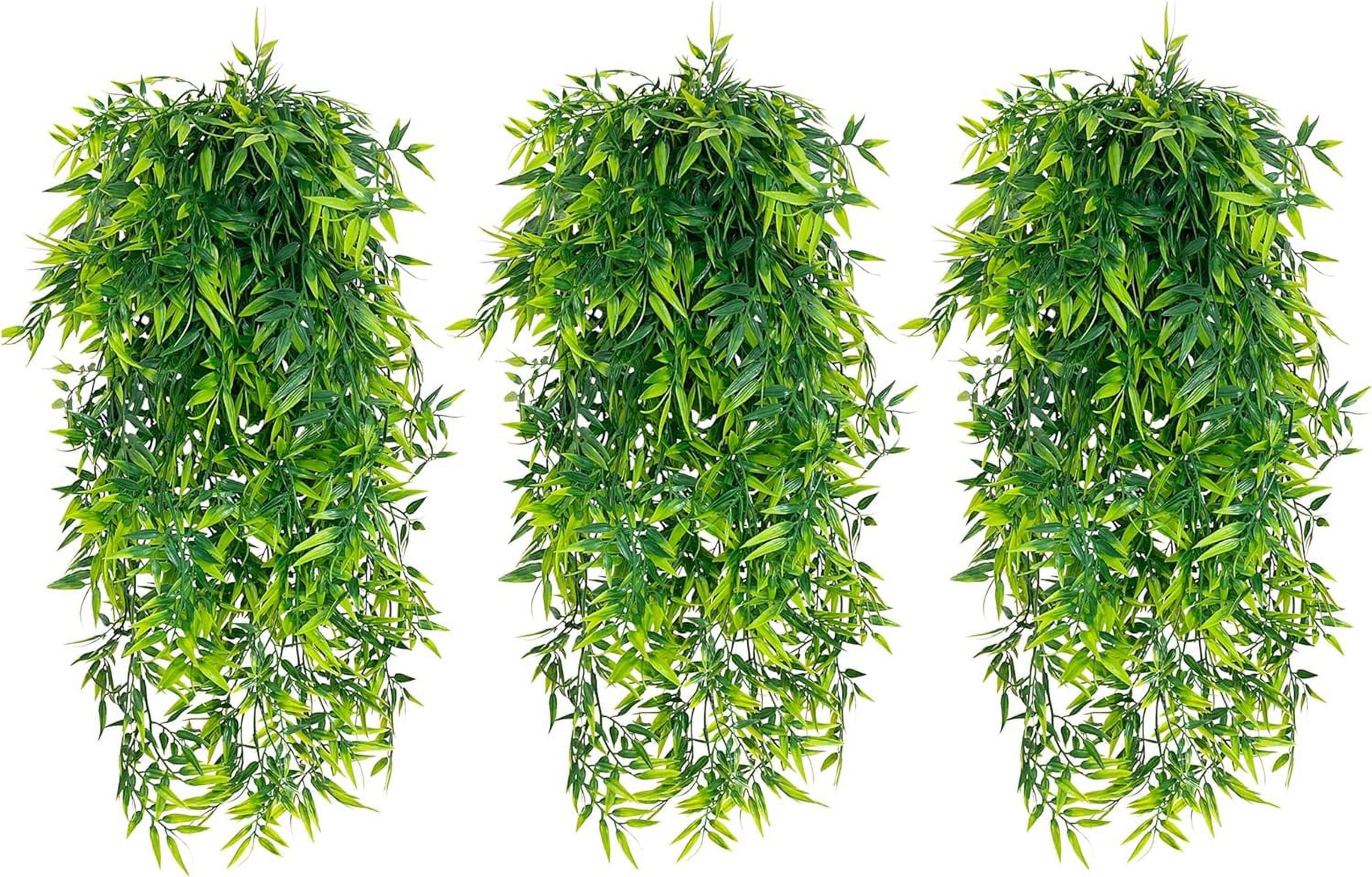 Artificial Hanging Plants,3 Pack Fake Hanging Plants with Pot Indoor Outdoor Fake Ivy Vines