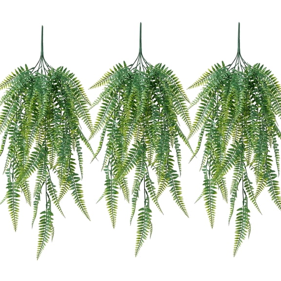 Artificial Hanging Plants 3pcs Fake Hanging Faux Hanging Greenery for Indoor Outdoor Decor (Green)