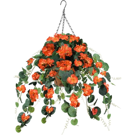 Artificial Hanging Plants in Conical Basket 5 Branches Faux Eucalyptus Leaf Greenery. Flowerpot Hanging Plant Outdoor UV Resistant Plastic Plants(Eucalyptus Leaf)